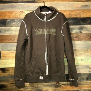 Hurley Men's XL Full Zip Jacket Brown Beige Heavy